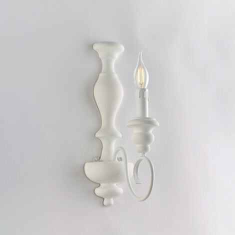 Moderne Wandleuchte Helix Serie – 1-flammig, Weiß Lackiertes Eisen, E14, 28x13 Cm