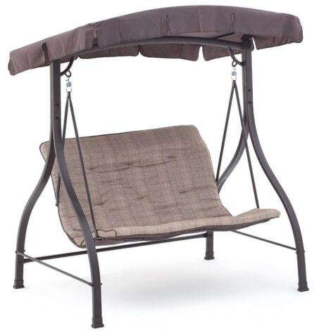 Zweisitzer Schaukelstuhl aus Stahl Braun HAITI 160x112x h163 cm