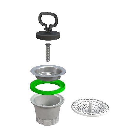 FACULX Ablaufrohr 45cm Für Küchenspüle - Flexibel Mit Edelstahl Anschluss G1-1/2