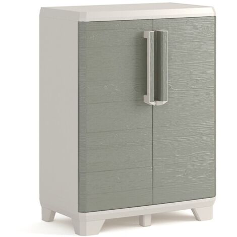 Keter Holzoptik Schrank 68x39x97 h, UV-beständig, mit verstellbarem Regal