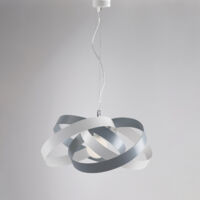 Moderner Pendelleuchter in Weiß und Taubengrau Eisen ein Licht cm 54x h25