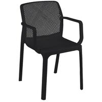 Dalian Anthrazit Gartenstuhl aus Polypropylen mit Armlehnen 46,5 x 53,5 x 55 cm