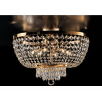 Imperial Deckenlampe aus Eisen und Goldmessing mit sechs Lichtern stass 50x h37 cm