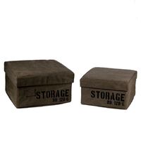 Stoffbox 1-2 braun quadratisch faltbar cm36x36h20