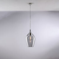Ares - Eisenaufhängung mit Pyrex-Grauglas 1 Licht 142 - Ø20 - BL273-S1-GR
