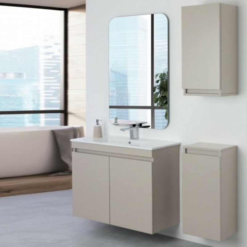 Composition de salle de bain suspendue SLIM Pastel Line Tortora couleur 80x37x h69 cm