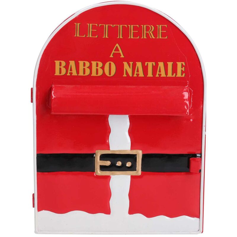 Boîte aux lettres Courrier du Père Noël métal rouge