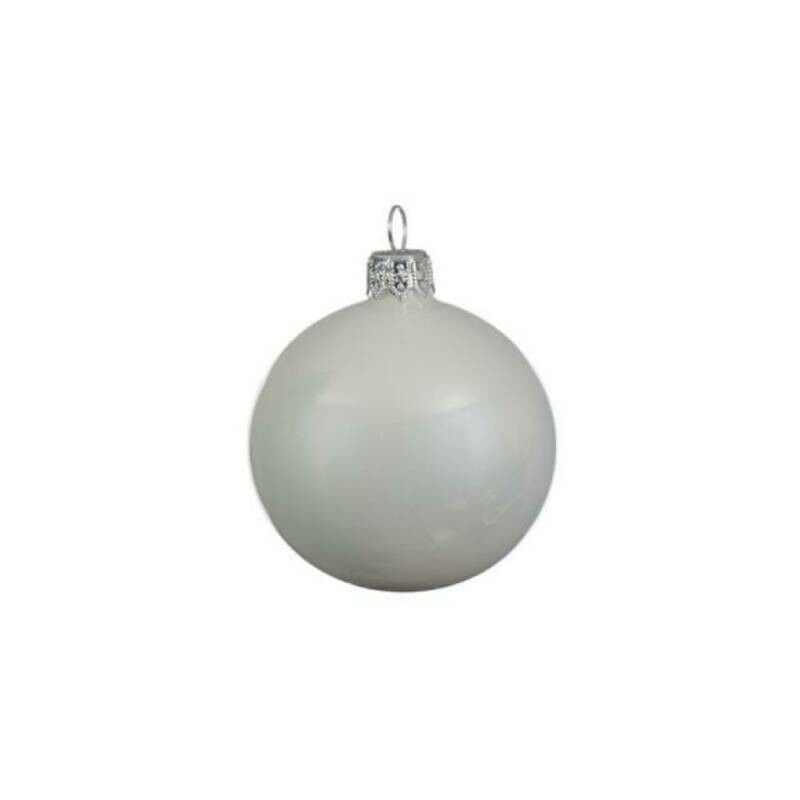 Décoration sapin de Noël boule en verre ÉMAIL BLANC 6 cm