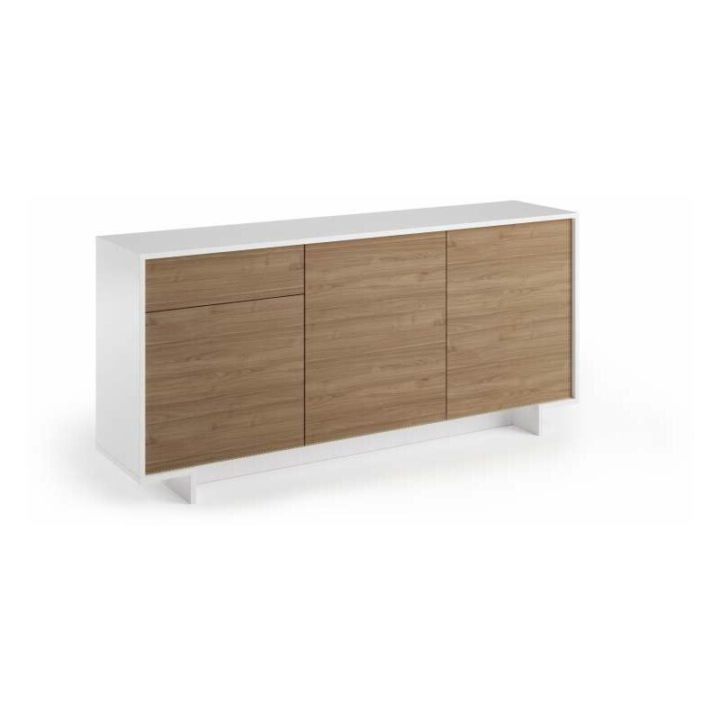 Buffet vintage en bois foncé noyer 2 portes coulissantes L138 cm EPIC