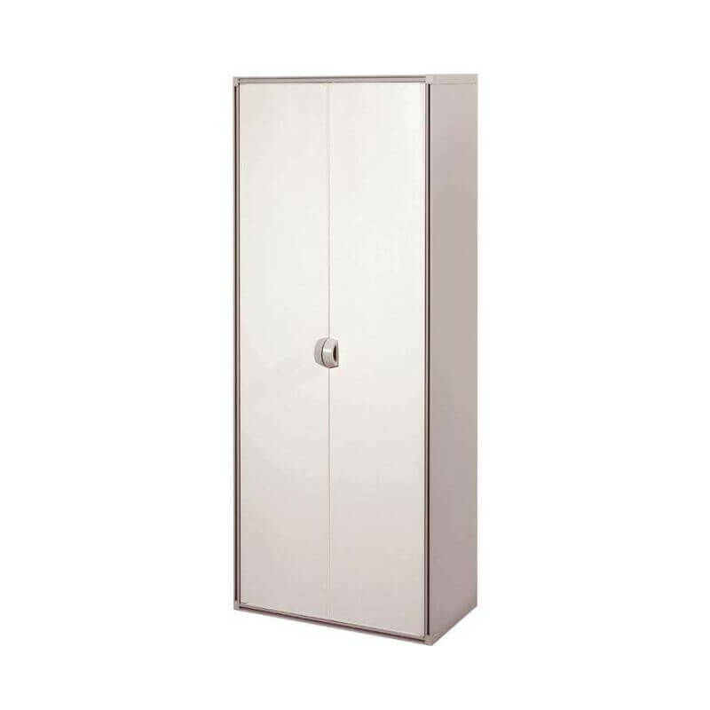 Armoire 4 étages Modulaires En PVC/PP – 2 Portes, 3 étagères, 68x40x165 Cm, Noir (Mongardi)