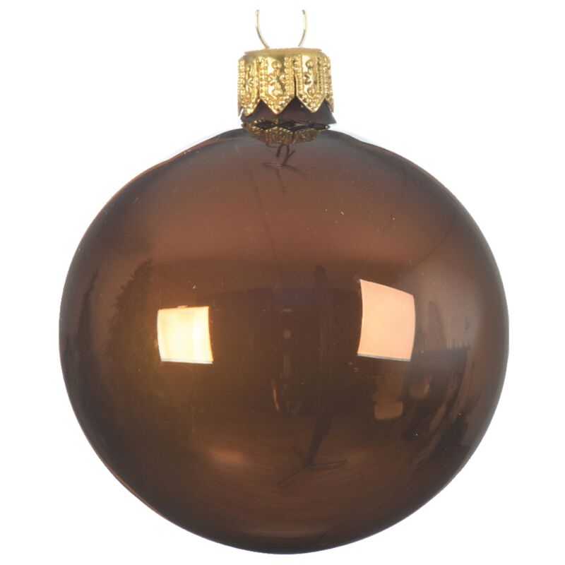 Boule de Noël brillante cannelle Ø8 cm