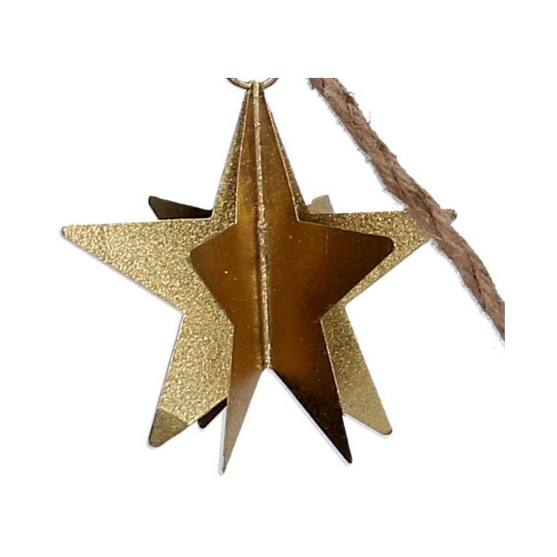 Guirlande étoile en métal blanc et or 135x13x13 cm