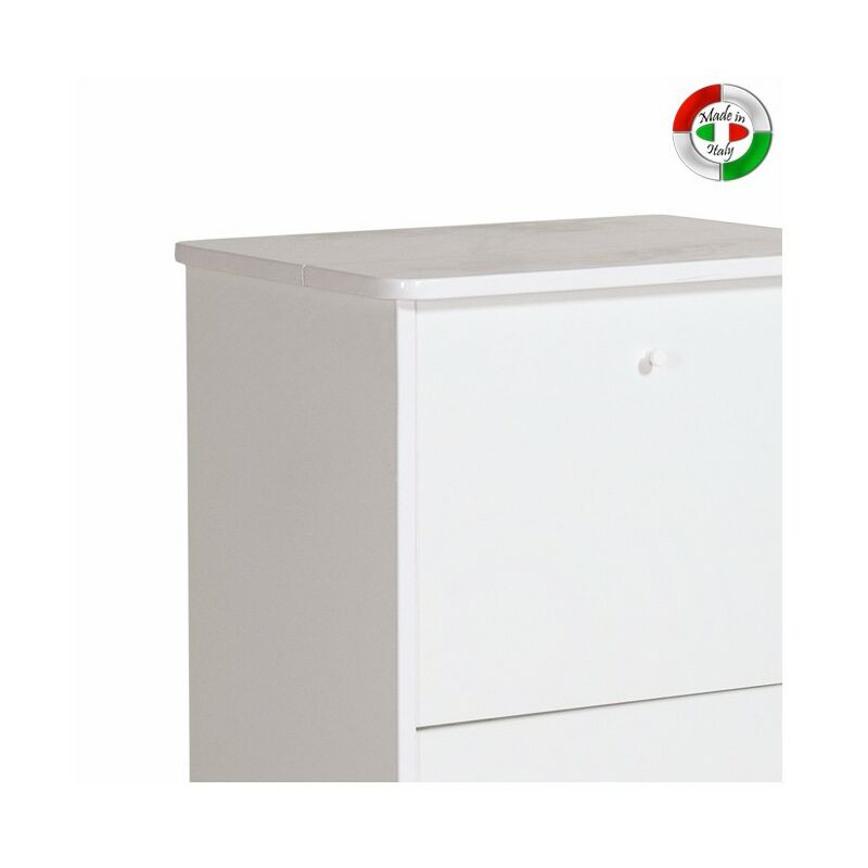 HOMCOM Armoire à Lessive Moderne avec Panier Amovible et Tiroir, Blanc
