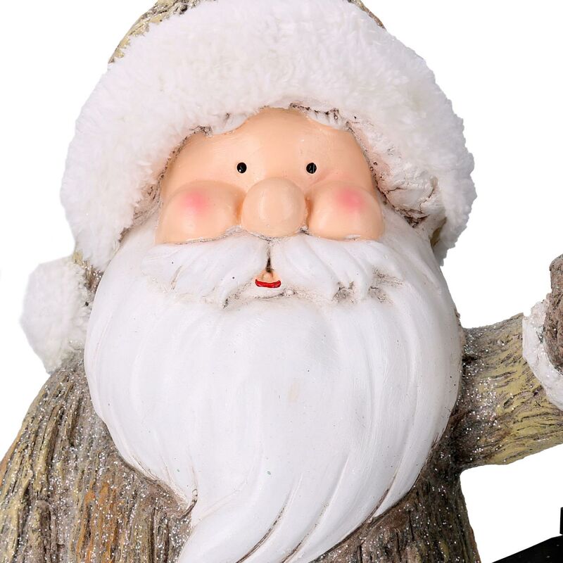 Figurine de Père Noël avec lanterne et hotte 44 cm