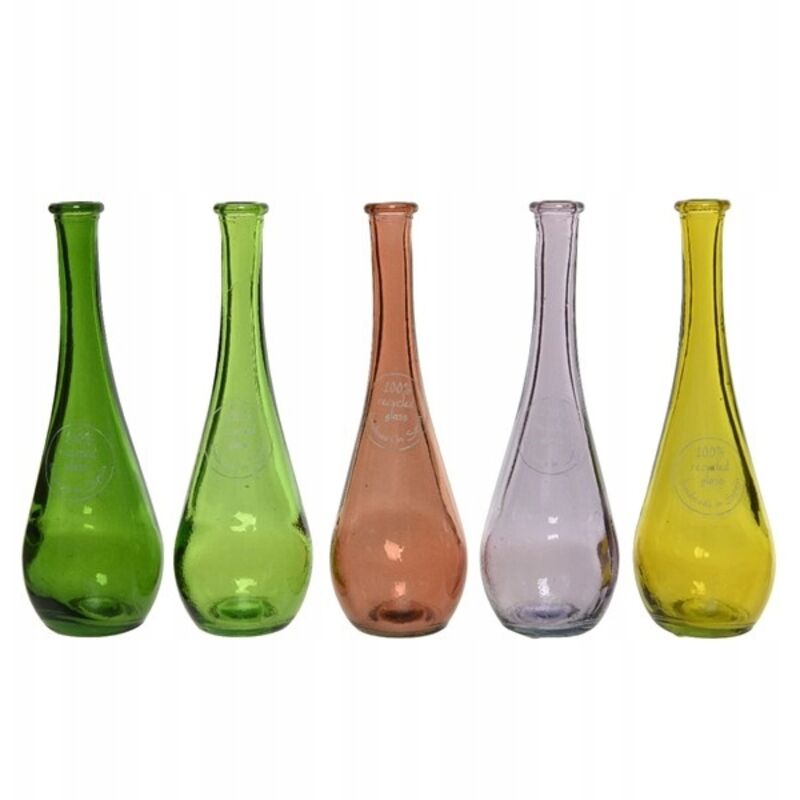 Vase en verre recyclé 10 couleurs assorties