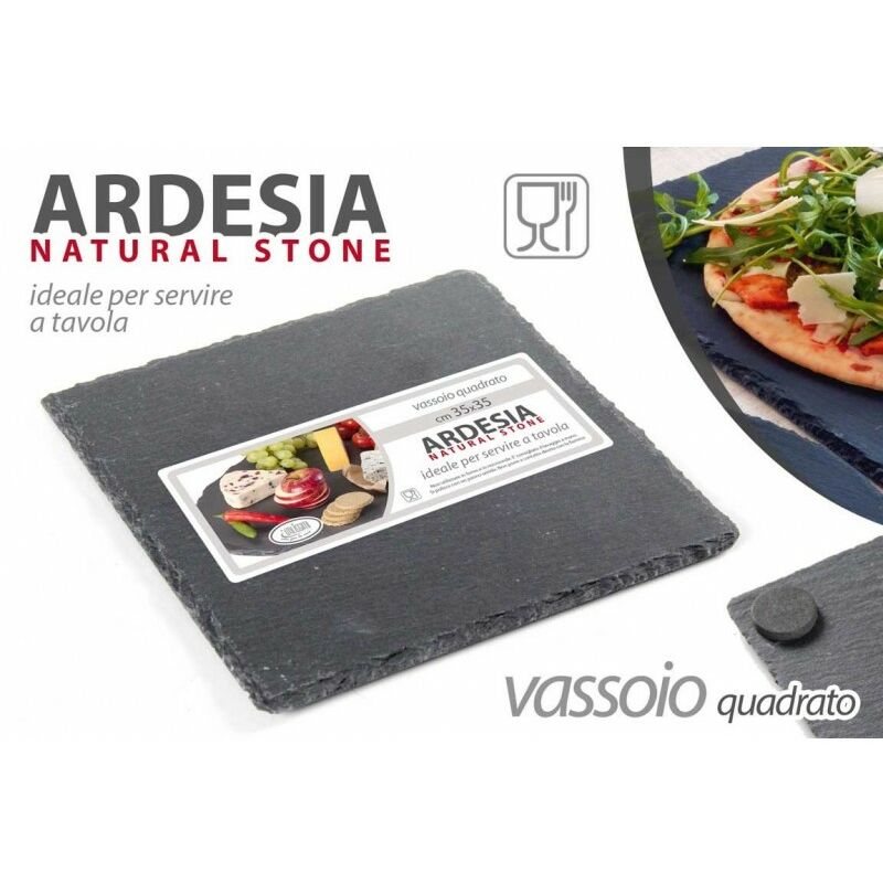 Lot De 4 Plateaux En Ardoise Rectangulaires 40x30cm - Dessous De Plat, Service, Protection Feutre Incluse