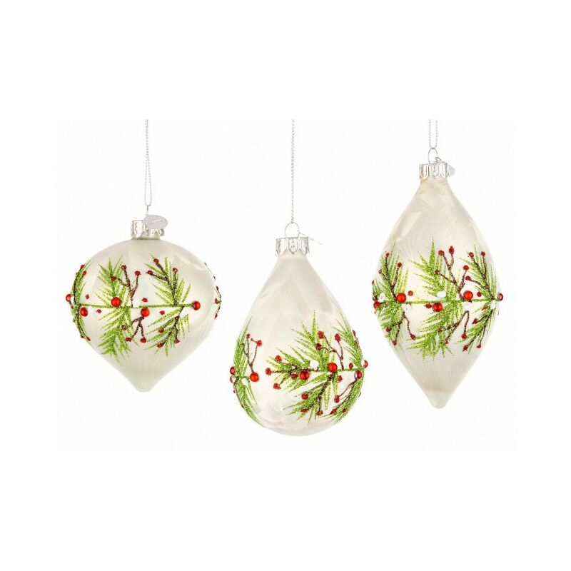 Lot de 12 Pendentifs Vt Branch Blanc Ass3
