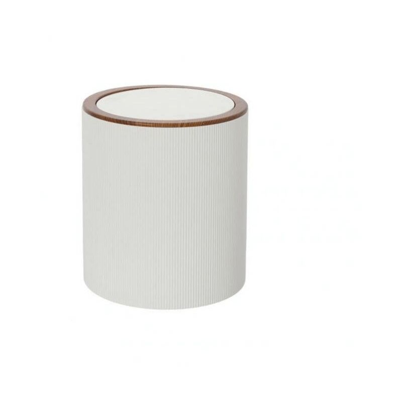 Poubelle Série London Couleur Blanc Et Bois
