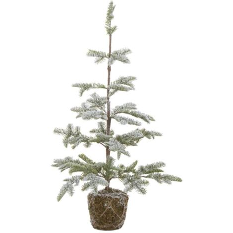 Décoration sapin enneigé 85h en fer et jute (1/3)