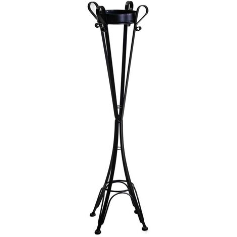 Cendrier sur pied en métal noir 34x34x116cm pour l'extérieur (1/5)