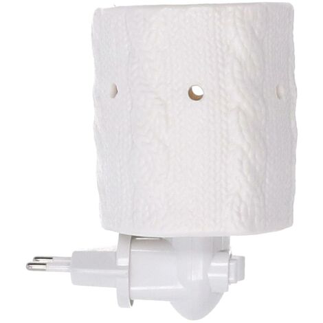 Bouchon de brûleur à essence tresses en céramique blanc cm10,4x7,9h12,7 (1/5)