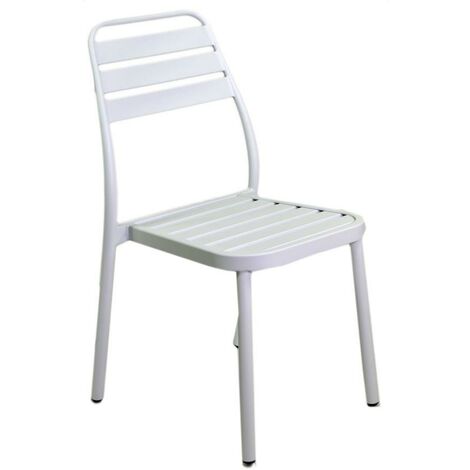 Chaise d'extérieur Las vegas en aluminium blanc cm 49x 58 x h45 - 88 (1/5)