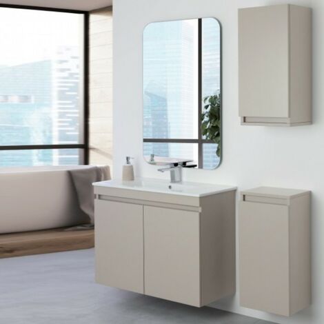 Composition de salle de bain suspendue SLIM Pastel Line Tortora couleur 80x37x h69 cm