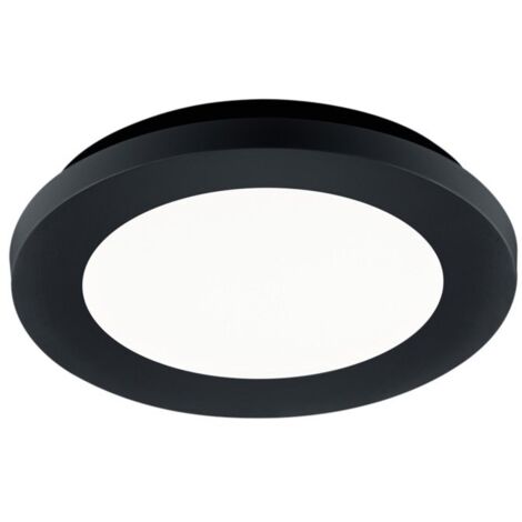 Camillus Plafonnier Rond Led Dimmable Noir IP44 Ø17 cm Trio Lighting (1/3)