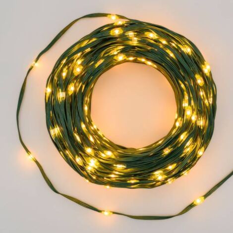Guirlande lumineuse gouttes 45m 600 LED haute luminosité ambré 8 animations câble vert IP44 Lotti (1/5)