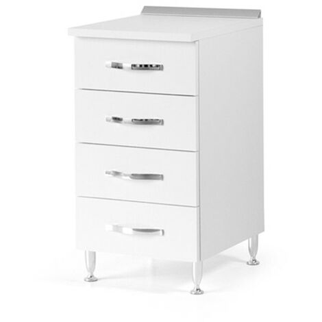 Commode de cuisine en bois mélaminé Frêne Blanc cm H 85x50x40