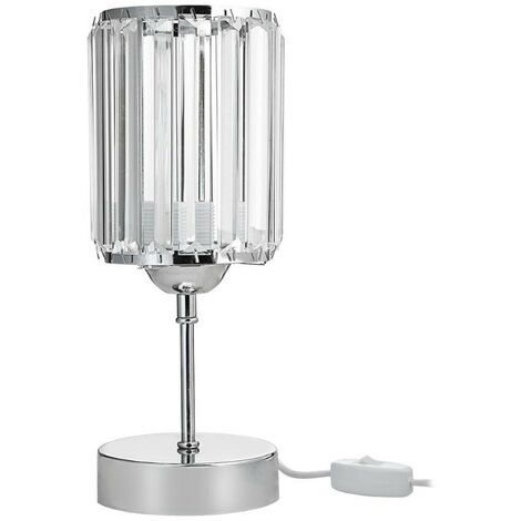 Lampe de table Alis chromée et abat-jour effet cristal MNG7079 (1/5)