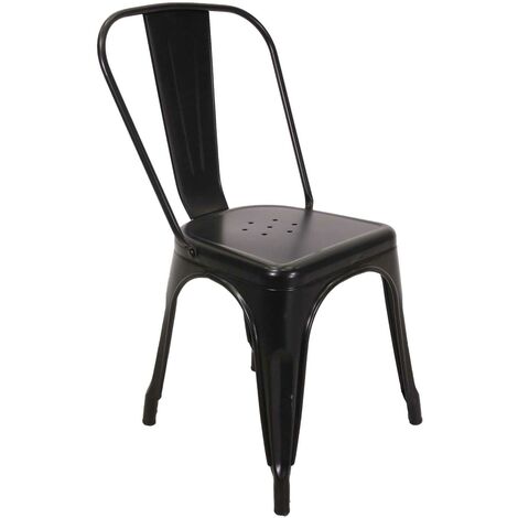 Nouvelle chaise en fer noir bristol cm51x43h84 (1/5)