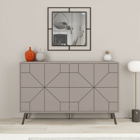 Buffet Dune 2 portes gris tourterelle 123 cm (1/5)