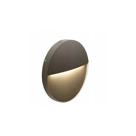 Applique ronde en aluminium moulé avec diffuseur satiné - 6W, 680 lumens, lumière chaude café (1/3)