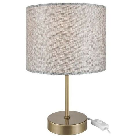 Lampe de table Flora ASZ1496 avec abat-jour cylindrique en tissu sable (1/5)