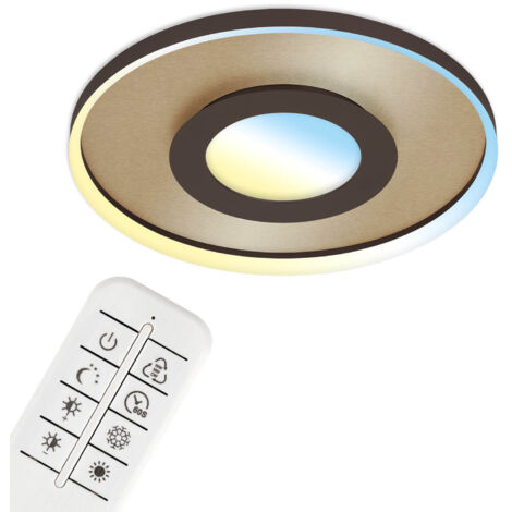 Plafonnier LED CCT, Ø 49,5 cm, 25 W, 3000 LM, marron doré (1/5)