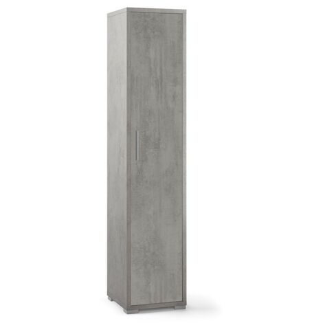 Armoire haute polyvalente en bois Beton Cemento 39x41x h199 cm