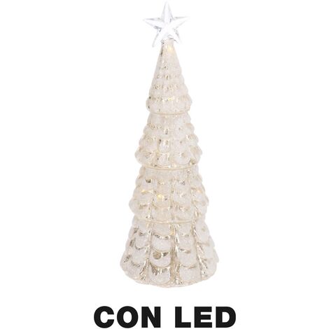 Arbre led en verre avec étoile blanche cm ø9,5h26 (1/5)