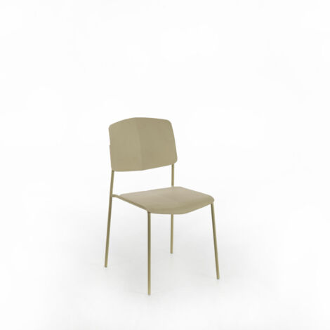 Lot de 4 chaises en polypropylène couleur Jaune Mars STS (1/5)