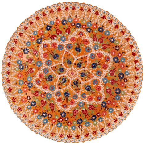 Centrotavola en céramique orange rond ø40h8 cm (1/5)