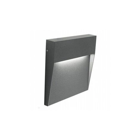 Applique carrée en aluminium moulé avec diffuseur satiné graphite (1/3)