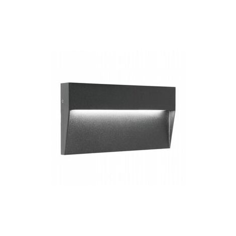 Applique ronde en aluminium moulé avec diffuseur satiné - 6W, 723 lumens, éclairage chaud graphite (1/5)
