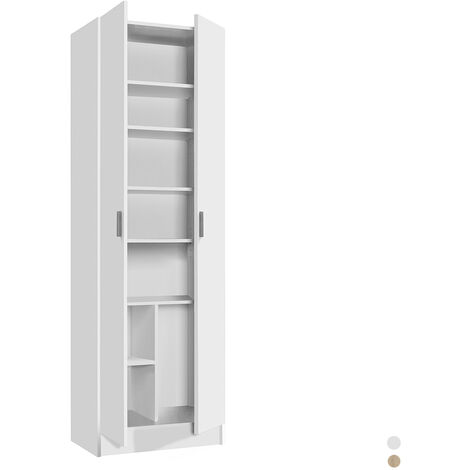 Armoire polyvalente à plusieurs étagères 180x58x37 cm Chêne canadien
