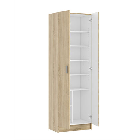 Armoire polyvalente à plusieurs étagères 180x58x37 cm Chêne canadien