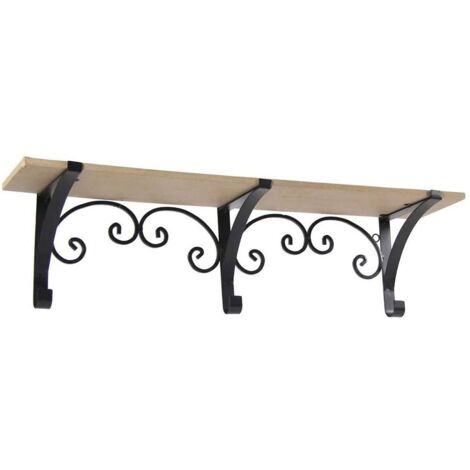 2 étagères en métal avec plateau en bois cm 61 x 13 x 17 h (1/4)