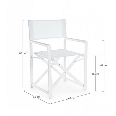 Chaise de réalisateur taylor blanche Bizzotto jardin pliante maison