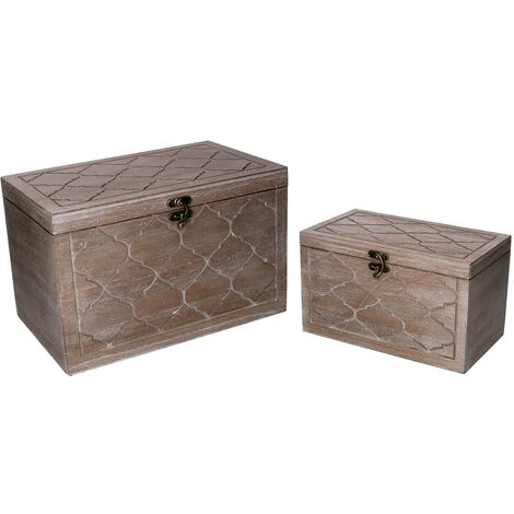 Boîte rectangulaire en bois marron 1-2 cm39,4x24,1h24,8