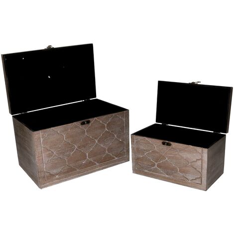 Boîte rectangulaire en bois marron 1-2 cm39,4x24,1h24,8