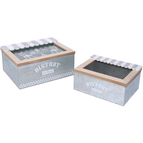 Boîte rectangulaire en bois naturel pour 1-2 bistrots cm23x18h10,5 (1/4)