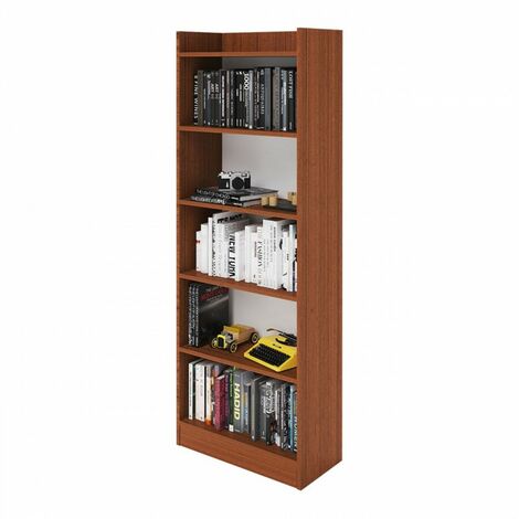 Bibliothèque Ancienne Noyer en bois mélaminé 6 étagères H180x64x29 cm (1/5)